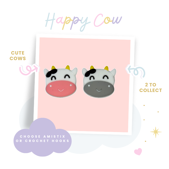 Choose Beaded Crochet Hook and/Or AmiStixTM - Happy Cow