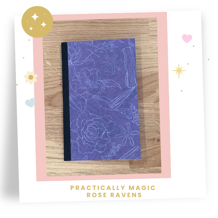 8x5 Pack of 3 Practically Magic Travelers Note Book: Rose Ravens