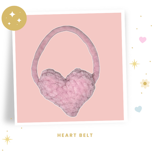 Handmade Crochet Heart Belt | Labubu Accessory | Wearable Mini Bag with Optional Charm
