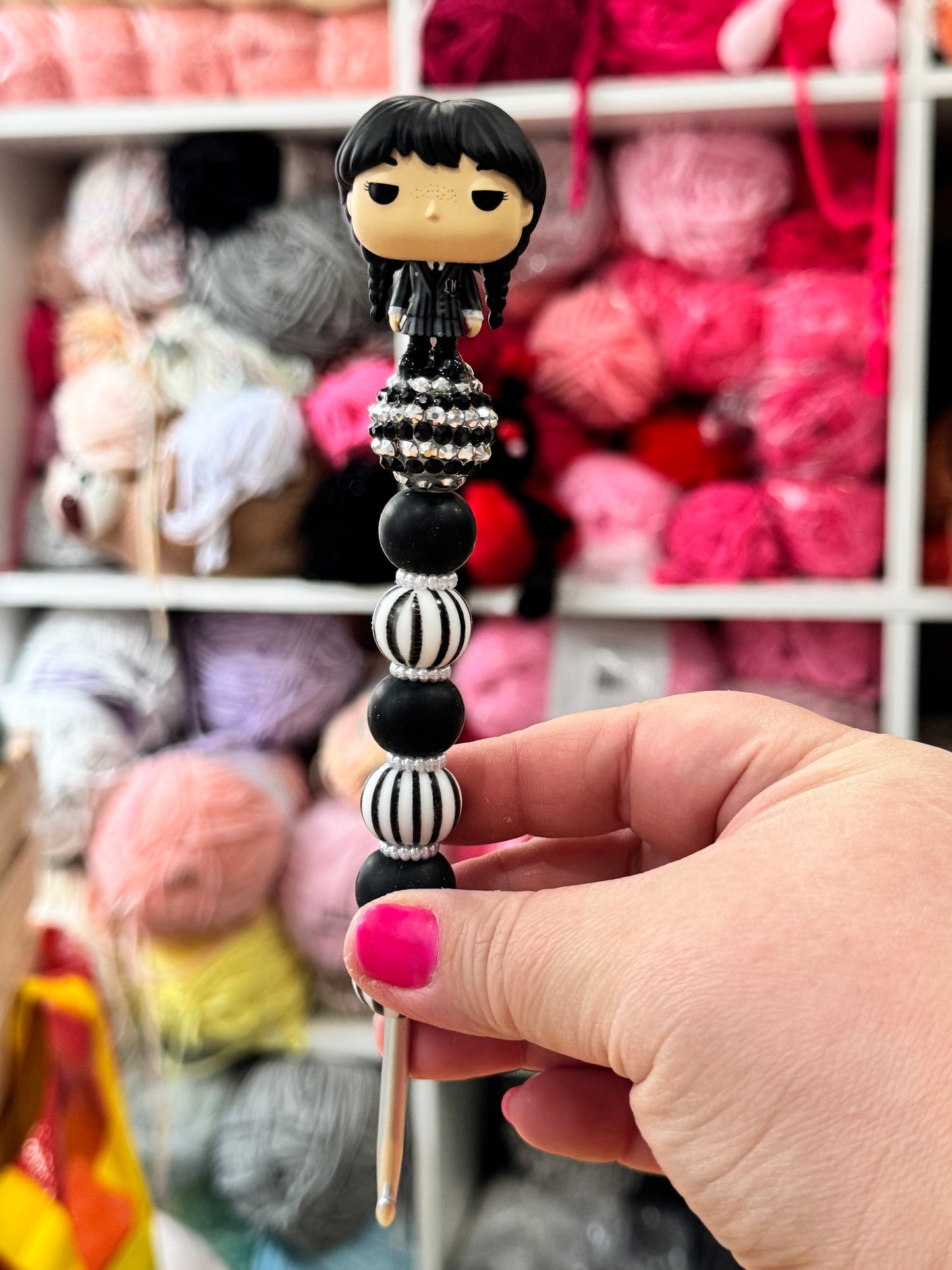Choose Beaded Crochet Hook and/Or AmiStixTM - Made with Funko Pocket Pop Adams Family