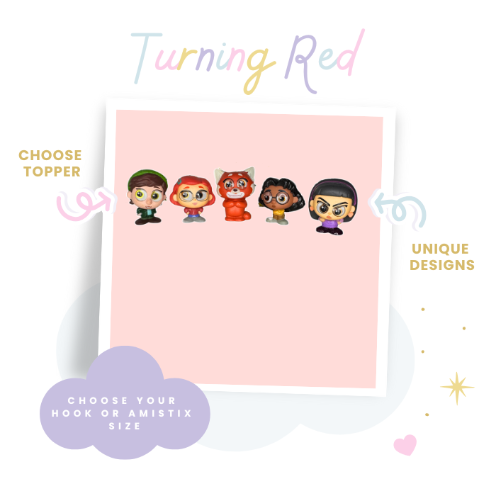 Choose Beaded Crochet Hook and/or AmiStix made with Turning Red Disney Doorables