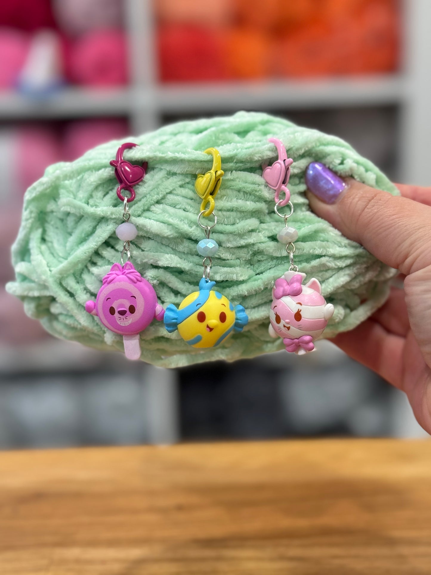 Stitchmarkers made with Disney Munchlins Mystery