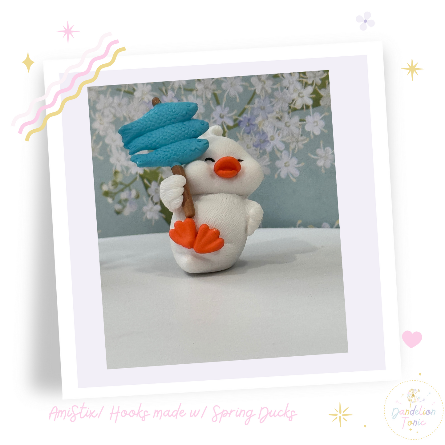 Choose Beaded Crochet Hook and/Or Amistix- Made with Spring Ducks