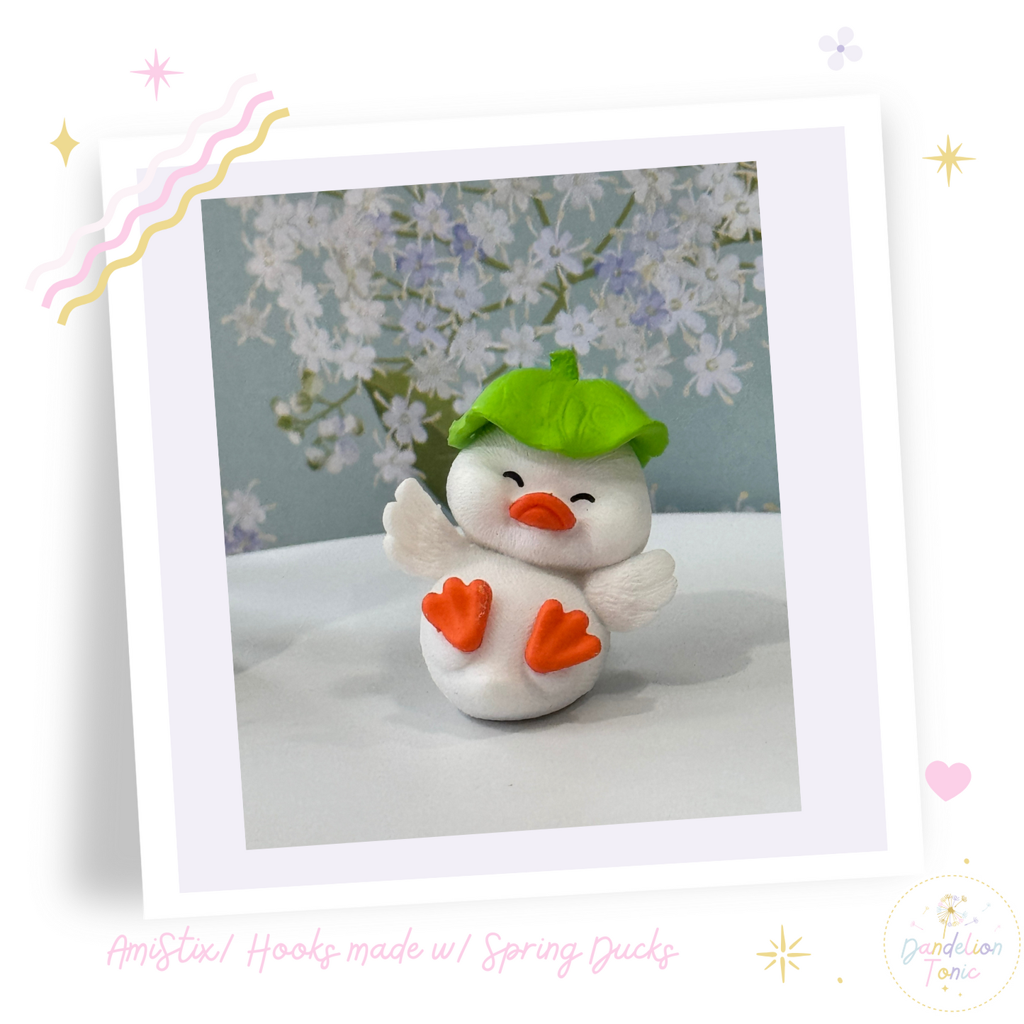 Choose Beaded Crochet Hook and/Or Amistix- Made with Spring Ducks