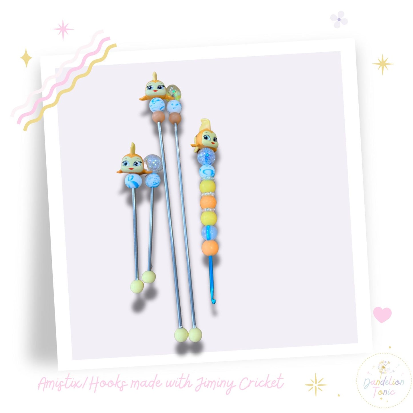 Choose Beaded Crochet Hook and/Or AmiStixTM - Made with Pinocchio Disney Doorables