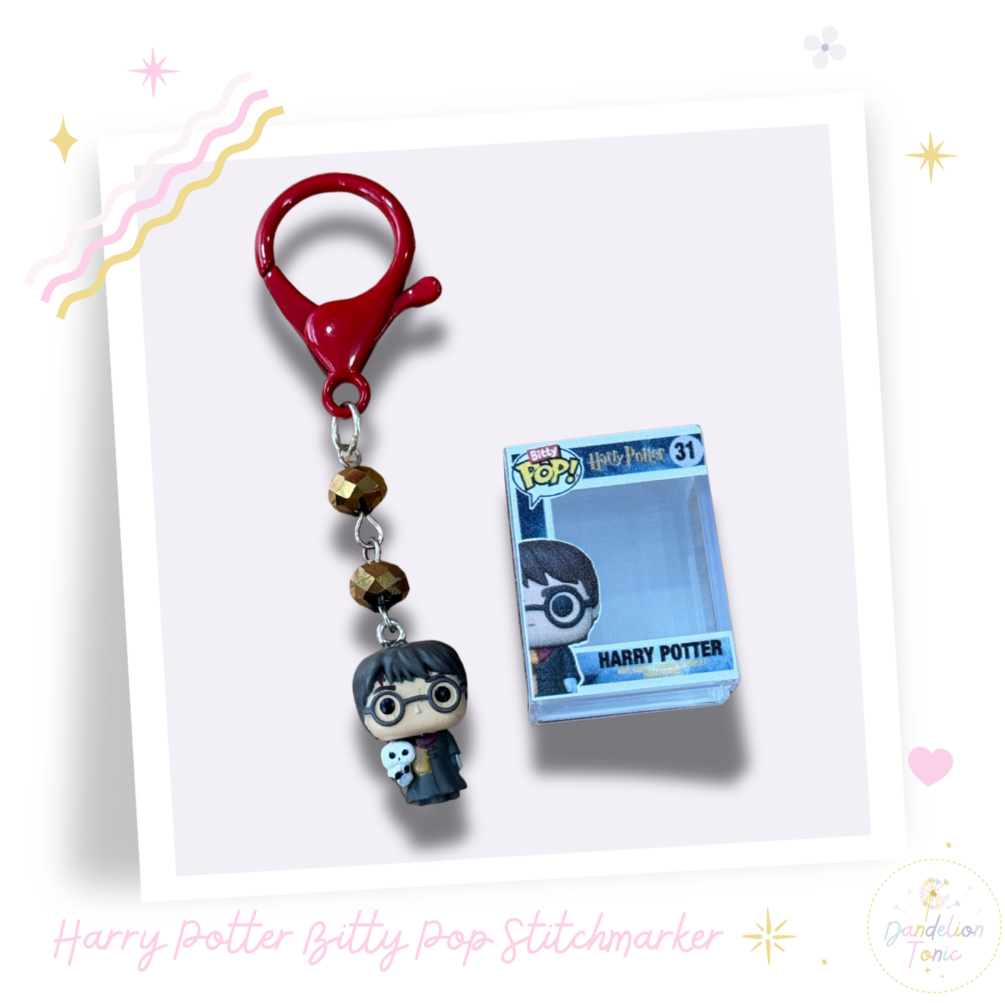 Stitchmarkers made with Harry Potter Bitty Pop