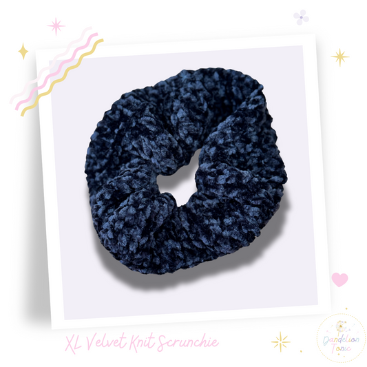 Knit XL Scrunchie Black Velvet