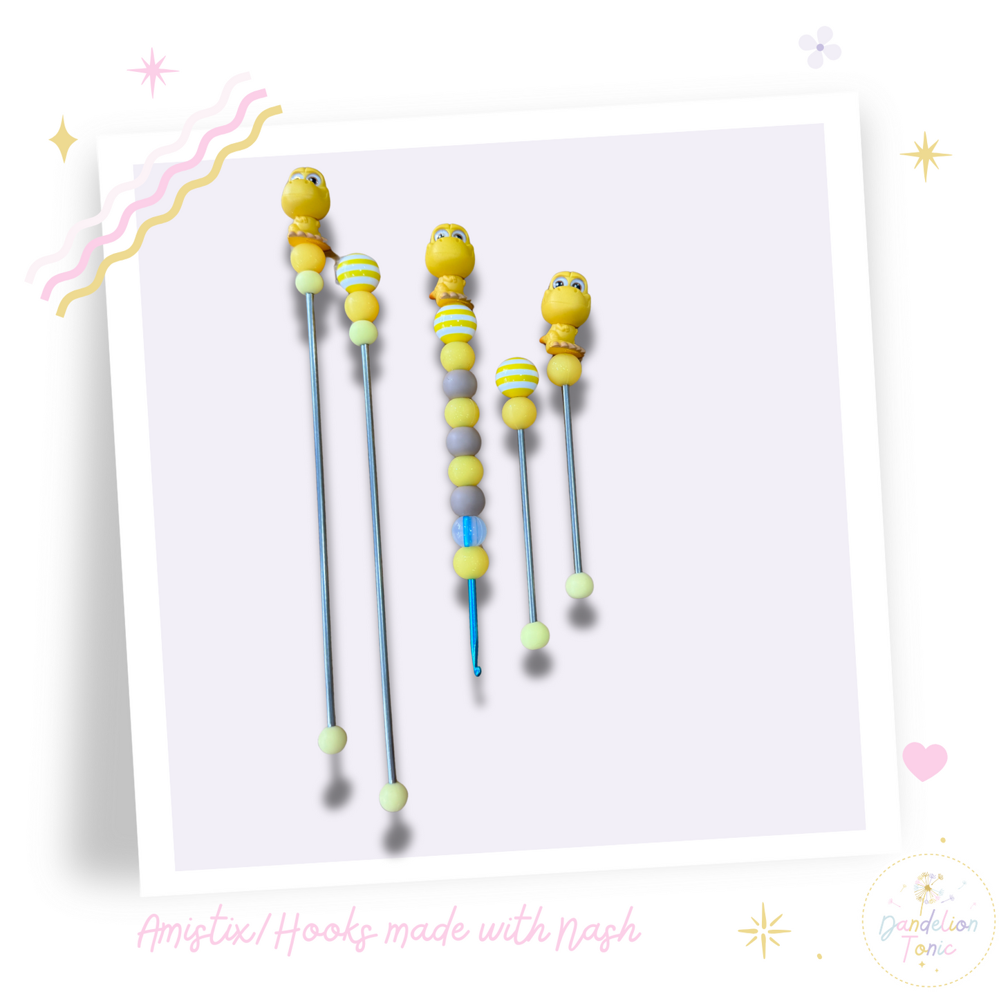 Choose Beaded Crochet Hook and/Or AmiStixTM - Made with The Good Dinosaur Disney Doorables
