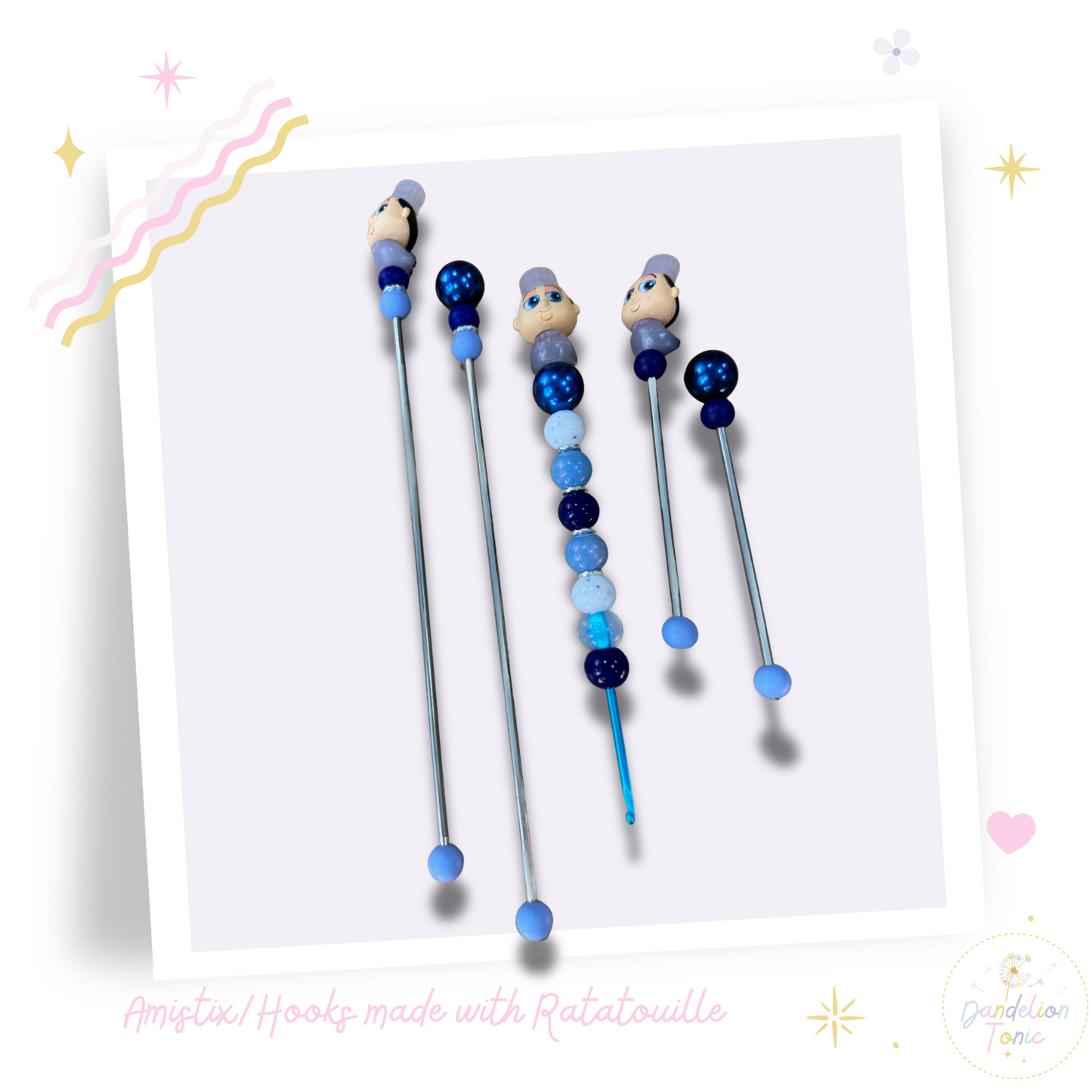 Choose Beaded Crochet Hook and/Or AmiStixTM - Made with Ratatouille Disney Doorables