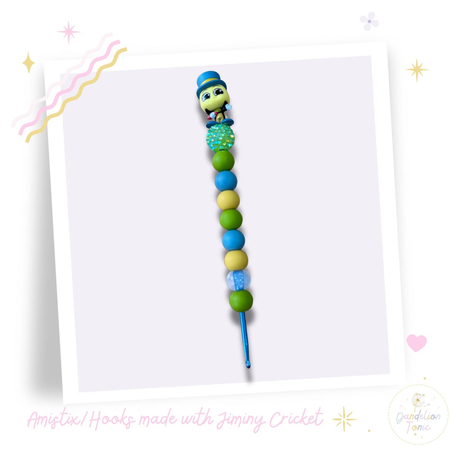 Choose Beaded Crochet Hook and/Or AmiStixTM - Made with Pinocchio Disney Doorables