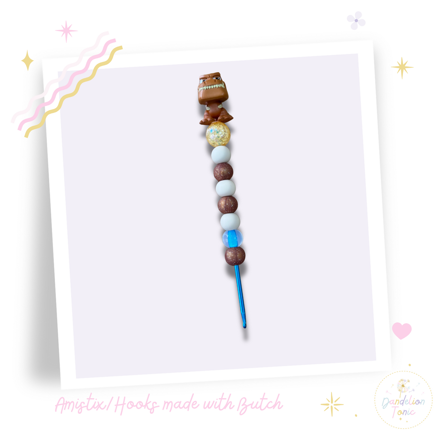Choose Beaded Crochet Hook and/Or AmiStixTM - Made with The Good Dinosaur Disney Doorables
