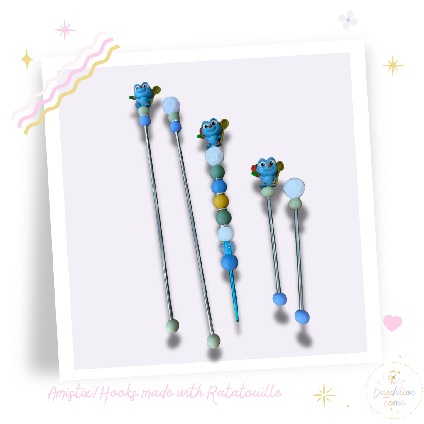 Choose Beaded Crochet Hook and/Or AmiStixTM - Made with Ratatouille Disney Doorables