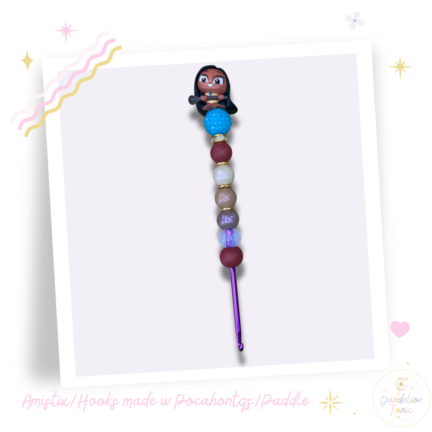 Choose Beaded Crochet Hook and/Or AmiStixTM - Made with Pocahontas Disney Doorables