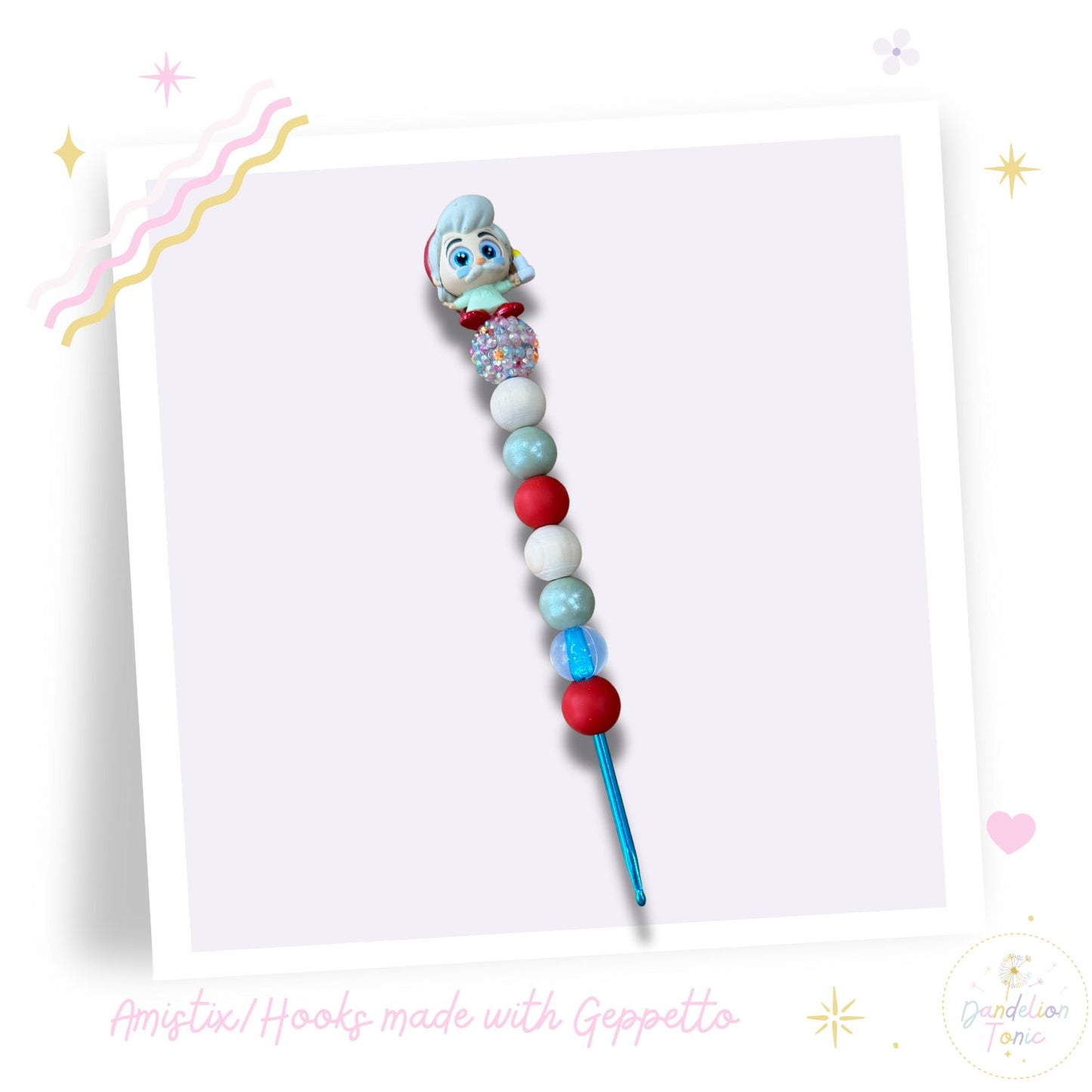 Choose Beaded Crochet Hook and/Or AmiStixTM - Made with Pinocchio Disney Doorables