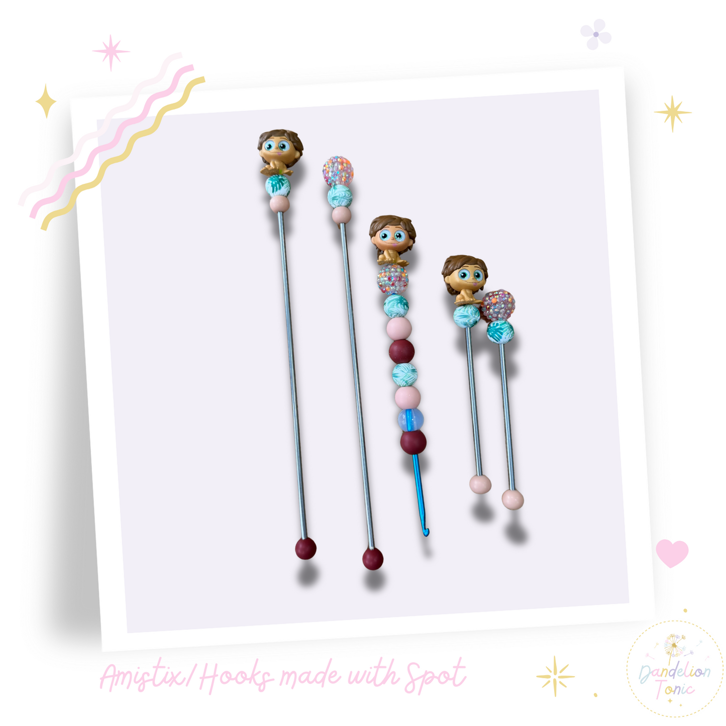 Choose Beaded Crochet Hook and/Or AmiStixTM - Made with The Good Dinosaur Disney Doorables