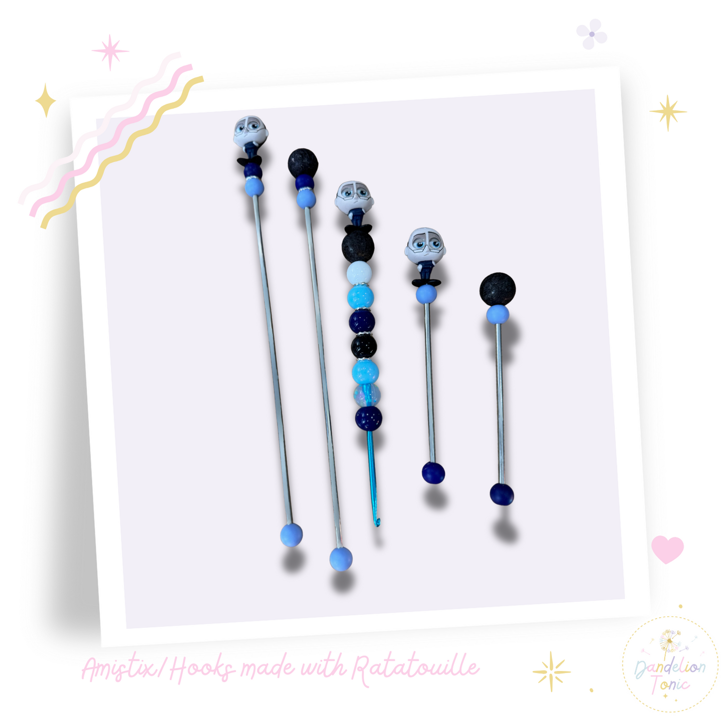 Choose Beaded Crochet Hook and/Or AmiStixTM - Made with Ratatouille Disney Doorables