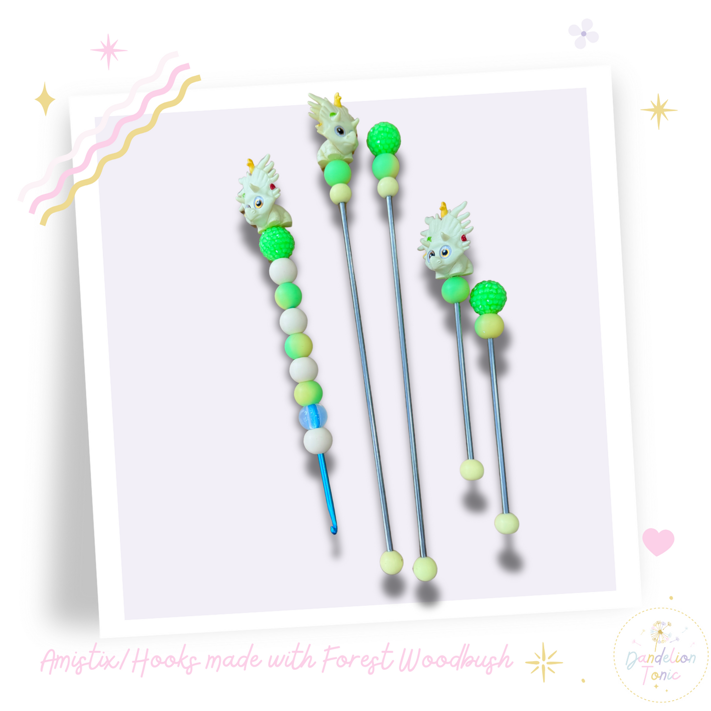 Choose Beaded Crochet Hook and/Or AmiStixTM - Made with The Good Dinosaur Disney Doorables