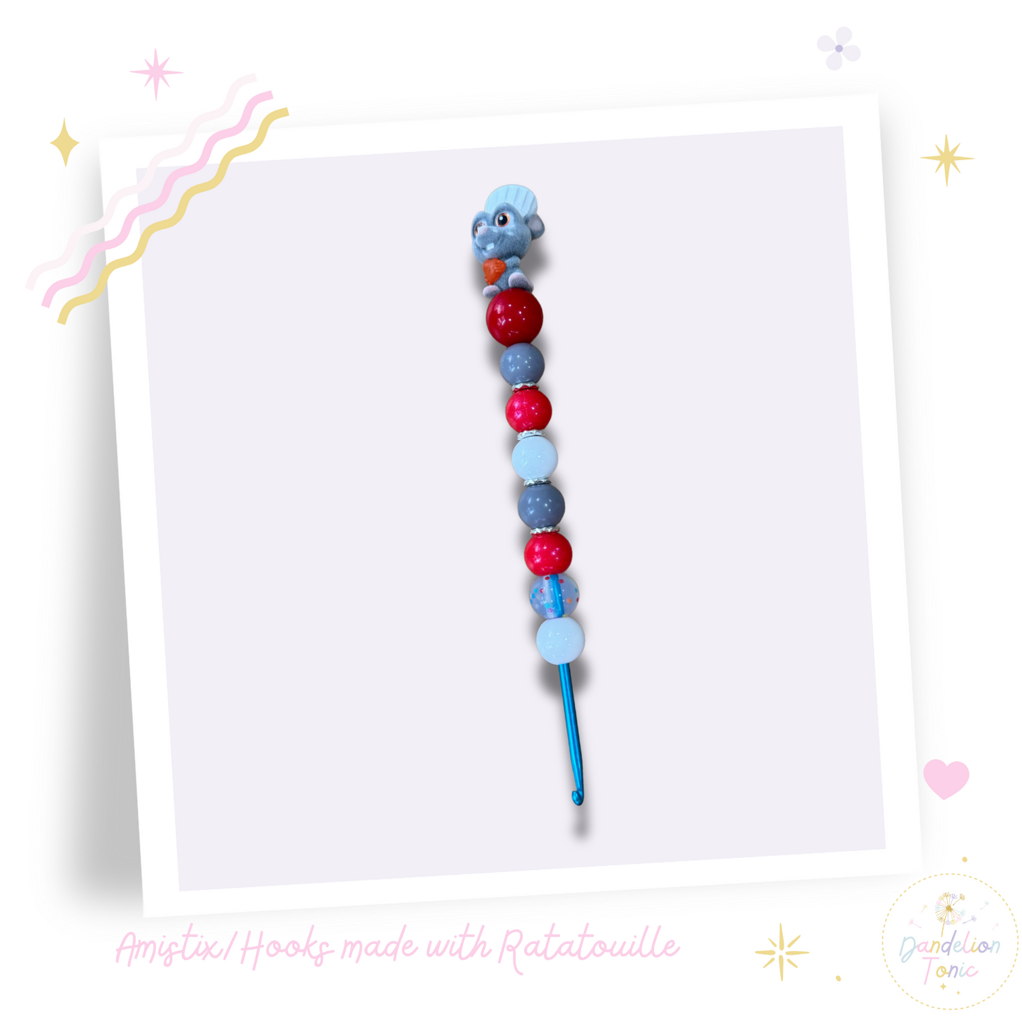Choose Beaded Crochet Hook and/Or AmiStixTM - Made with Ratatouille Disney Doorables