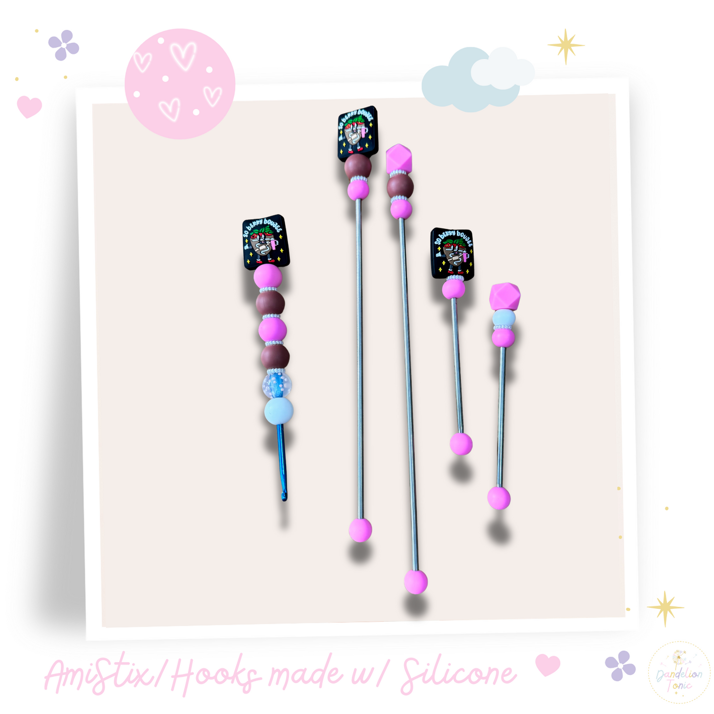 Beaded Crochet Hook and/Or AmiStixTM - Berry BooJee