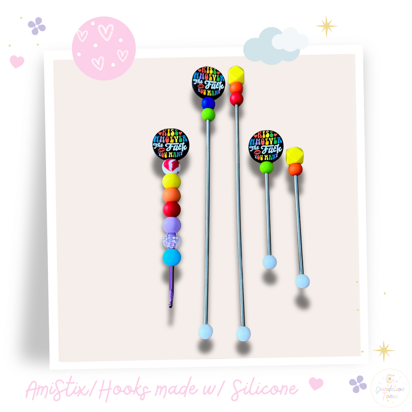 Beaded Crochet Hook and/Or AmiStixTM - Kiss Whoever You Want