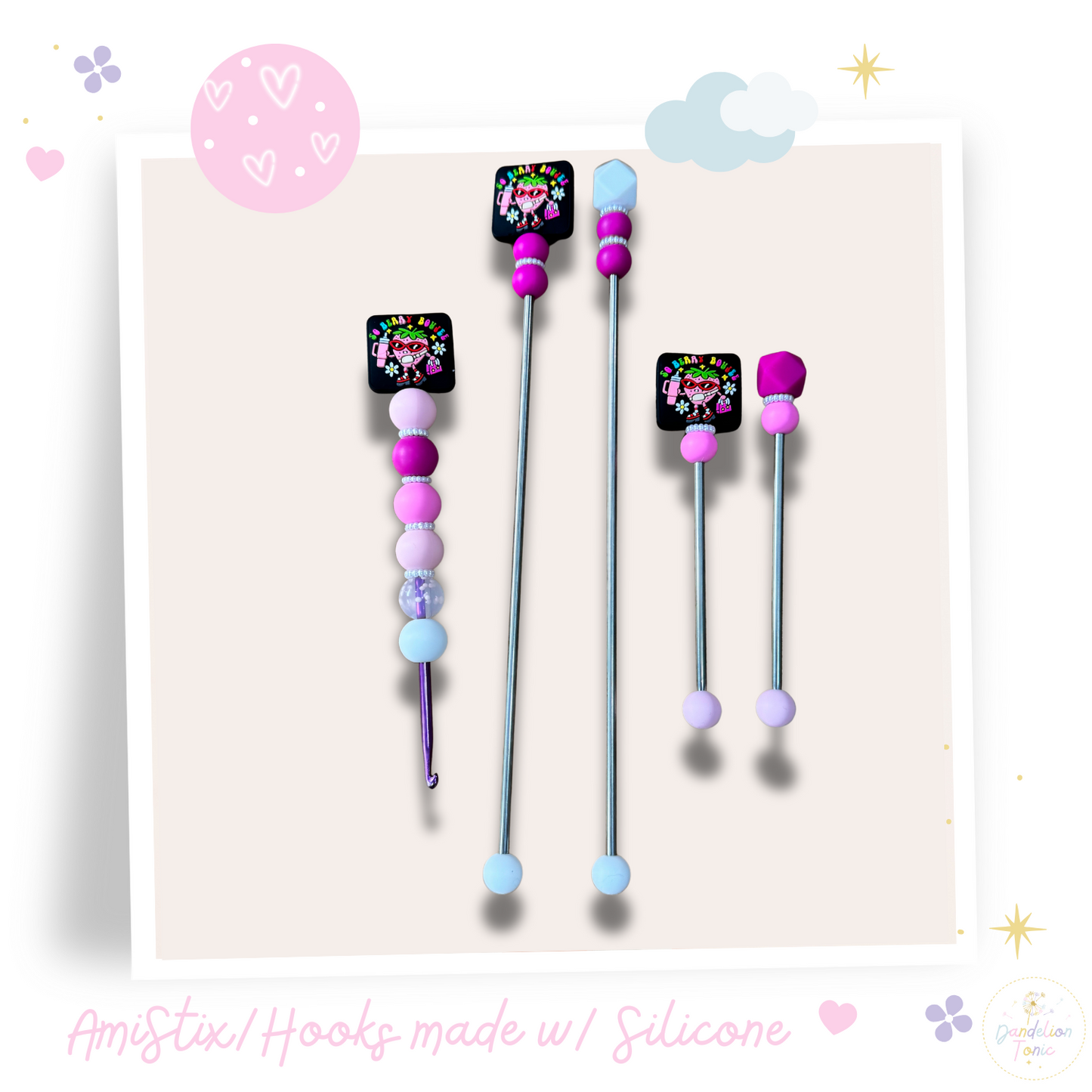 Beaded Crochet Hook and/Or AmiStixTM - Berry BooJee