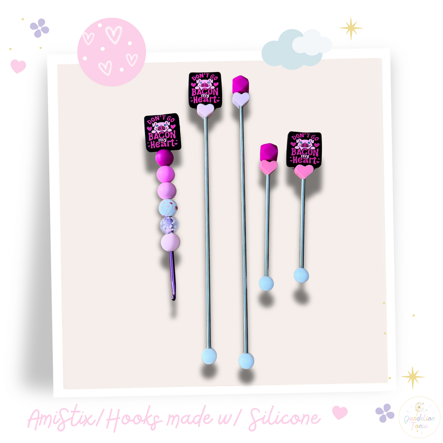 Beaded Crochet Hook and/Or AmiStixTM - Bacon my Heart