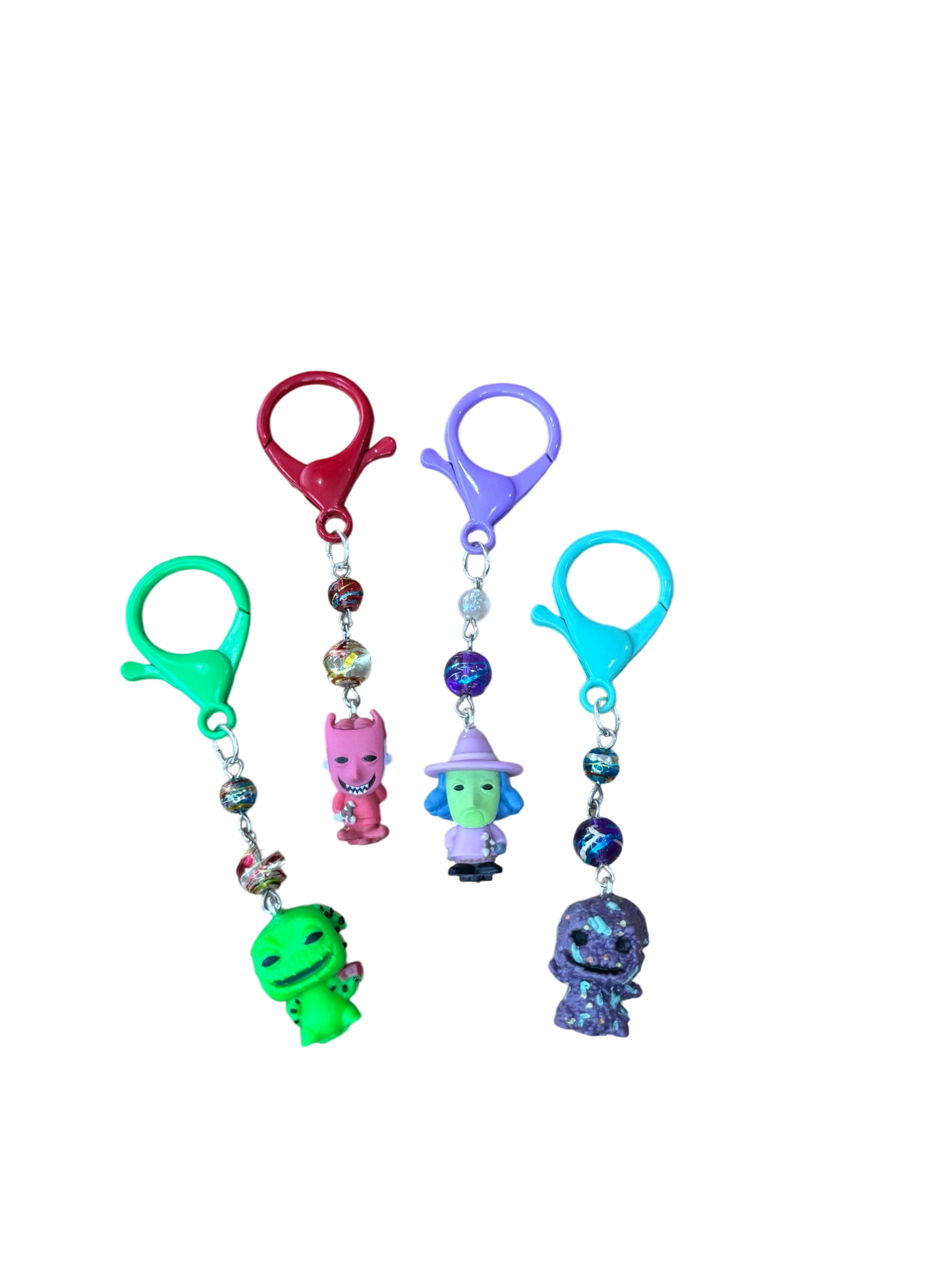 Stitchmarkers made with Nightmare Before Christmas Bitty Pop
