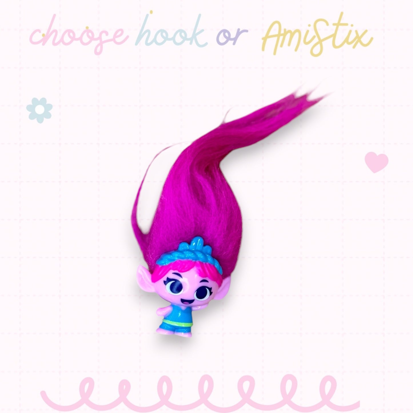 Choose Beaded Crochet Hook and/Or AmiStixTM - Made with Trolls Mineez by Dreamworks Mystery