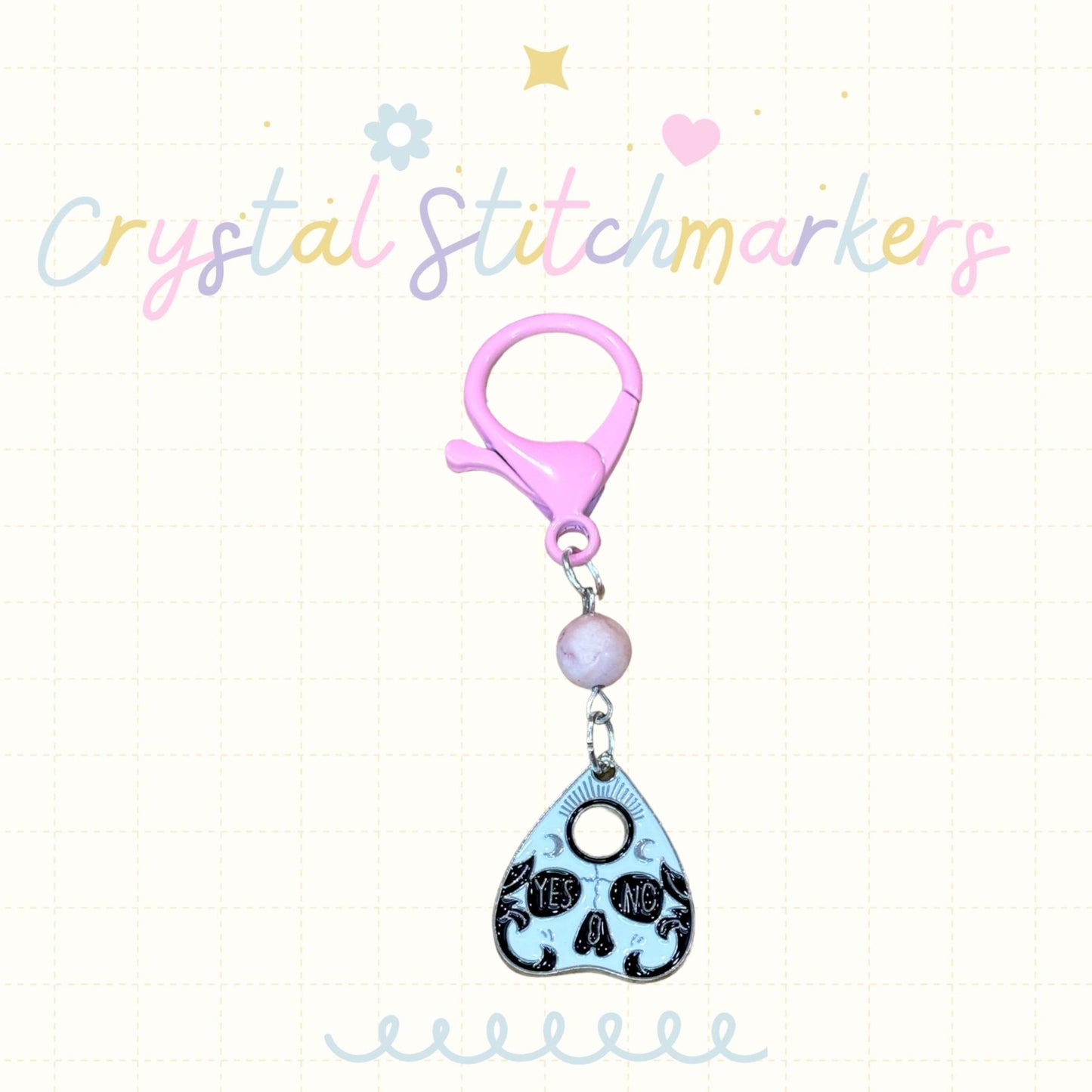 Pink Zebra Jasper Halloween Theme Stitch Markers