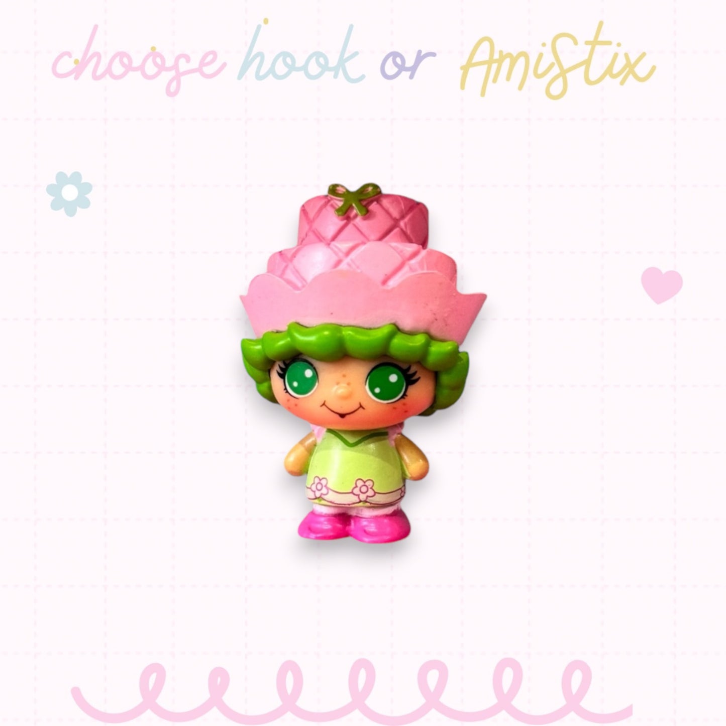 Choose Beaded Crochet Hook and/Or AmiStixTM - Made with Strawberry Short Cheebee!