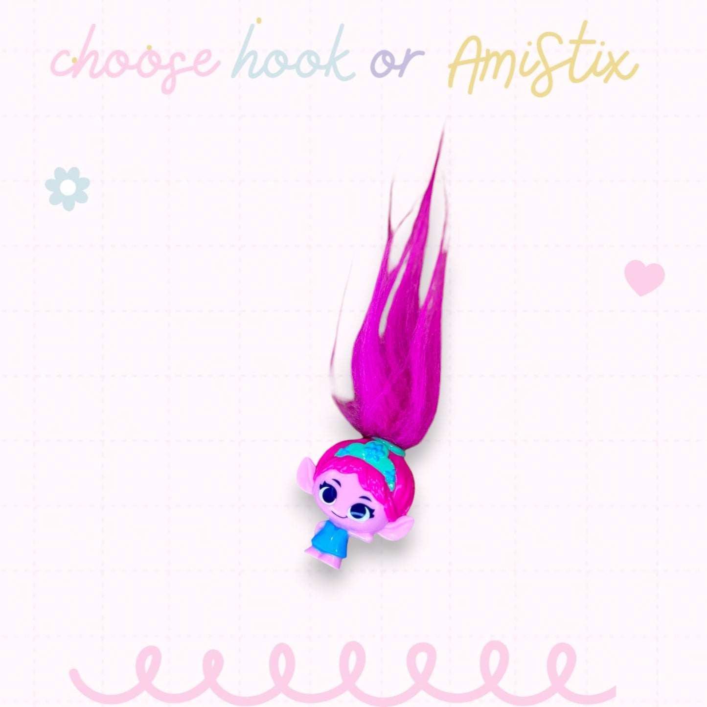 Choose Beaded Crochet Hook and/Or AmiStixTM - Made with Trolls Mineez by Dreamworks Mystery