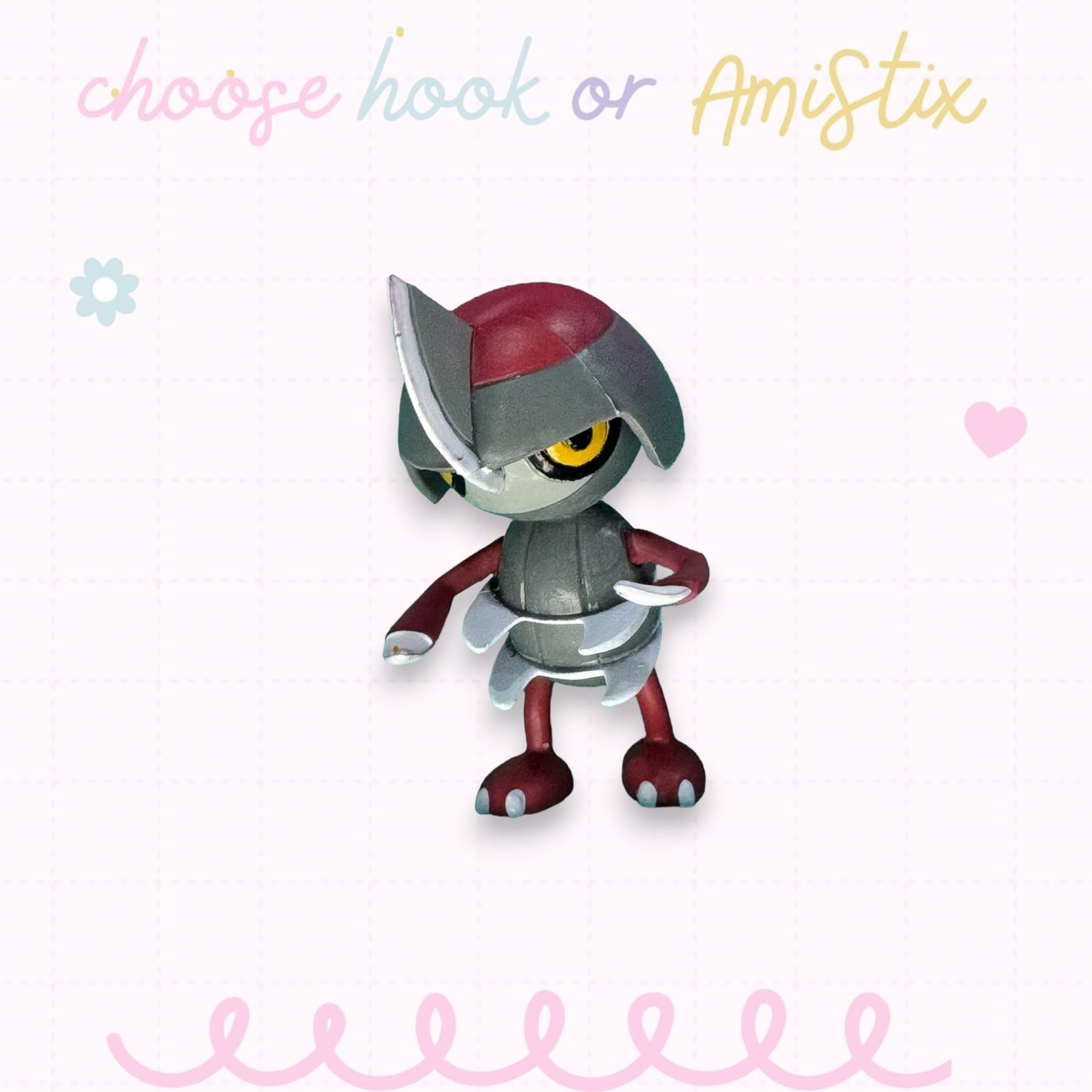 Choose Beaded Crochet Hook and/Or AmiStixTM - Pokemon Pawniard Battle Figure