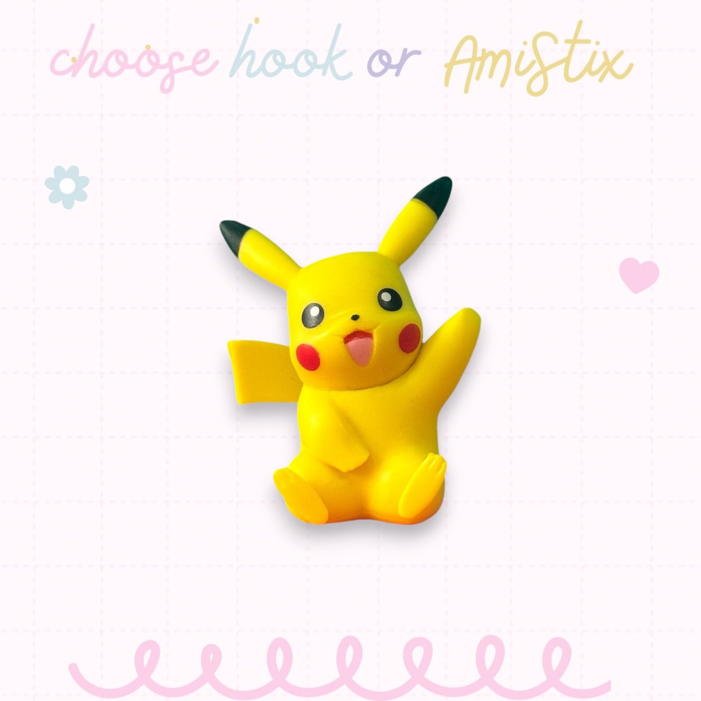 Choose Beaded Crochet Hook and/Or AmiStixTM - Pokemon Pikachu Battle Figure