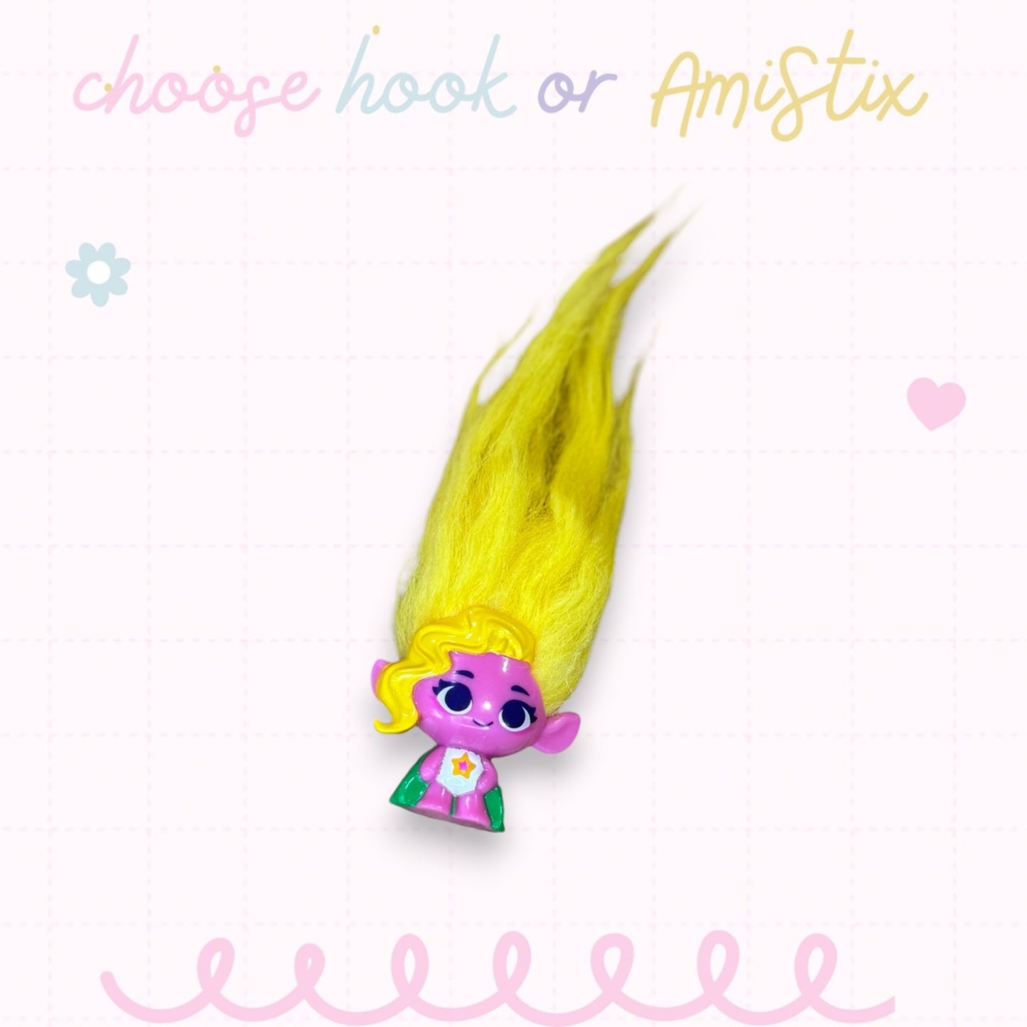 Choose Beaded Crochet Hook and/Or AmiStixTM - Made with Trolls Mineez by Dreamworks Mystery
