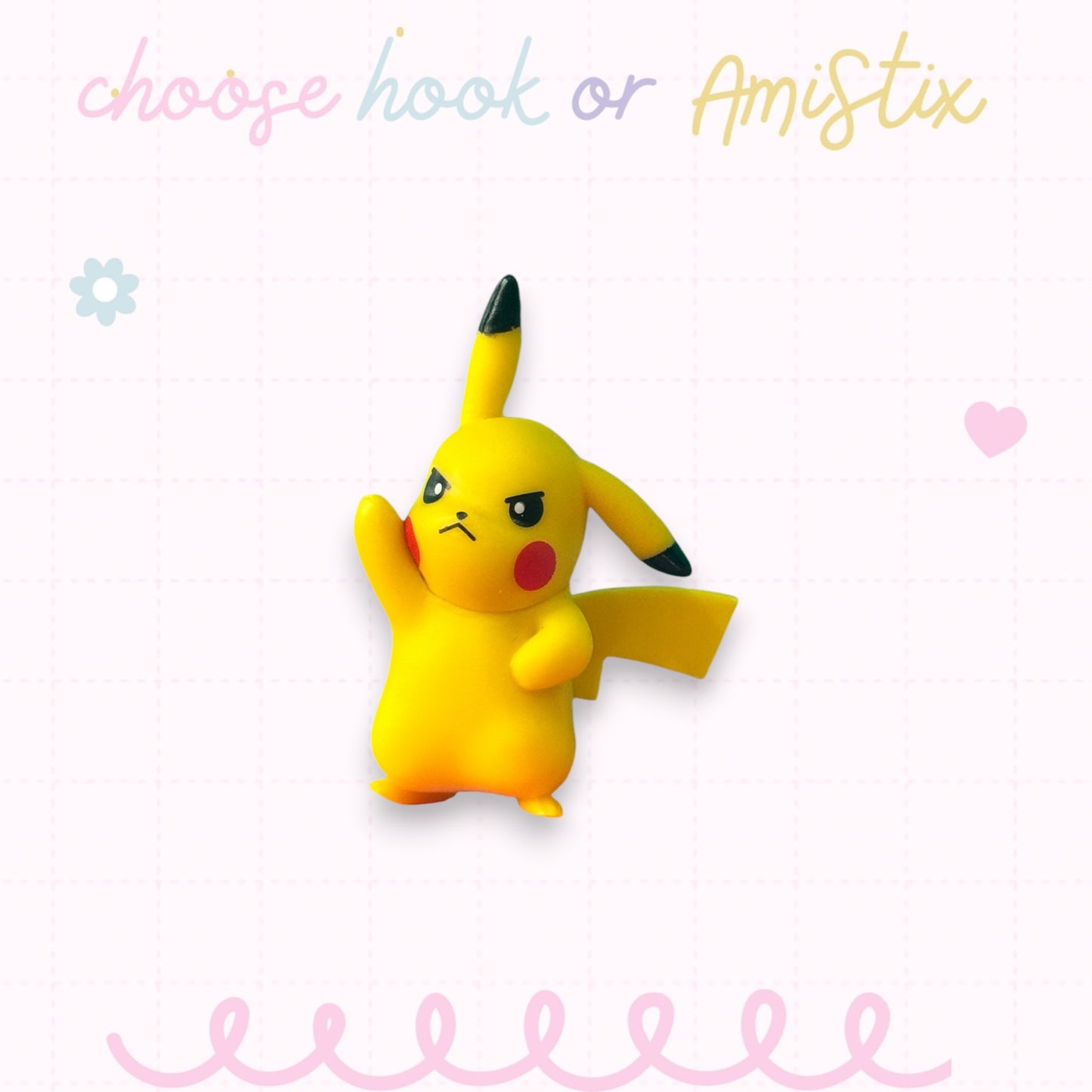 Choose Beaded Crochet Hook and/Or AmiStixTM - Pokemon Pikachu Battle Figure