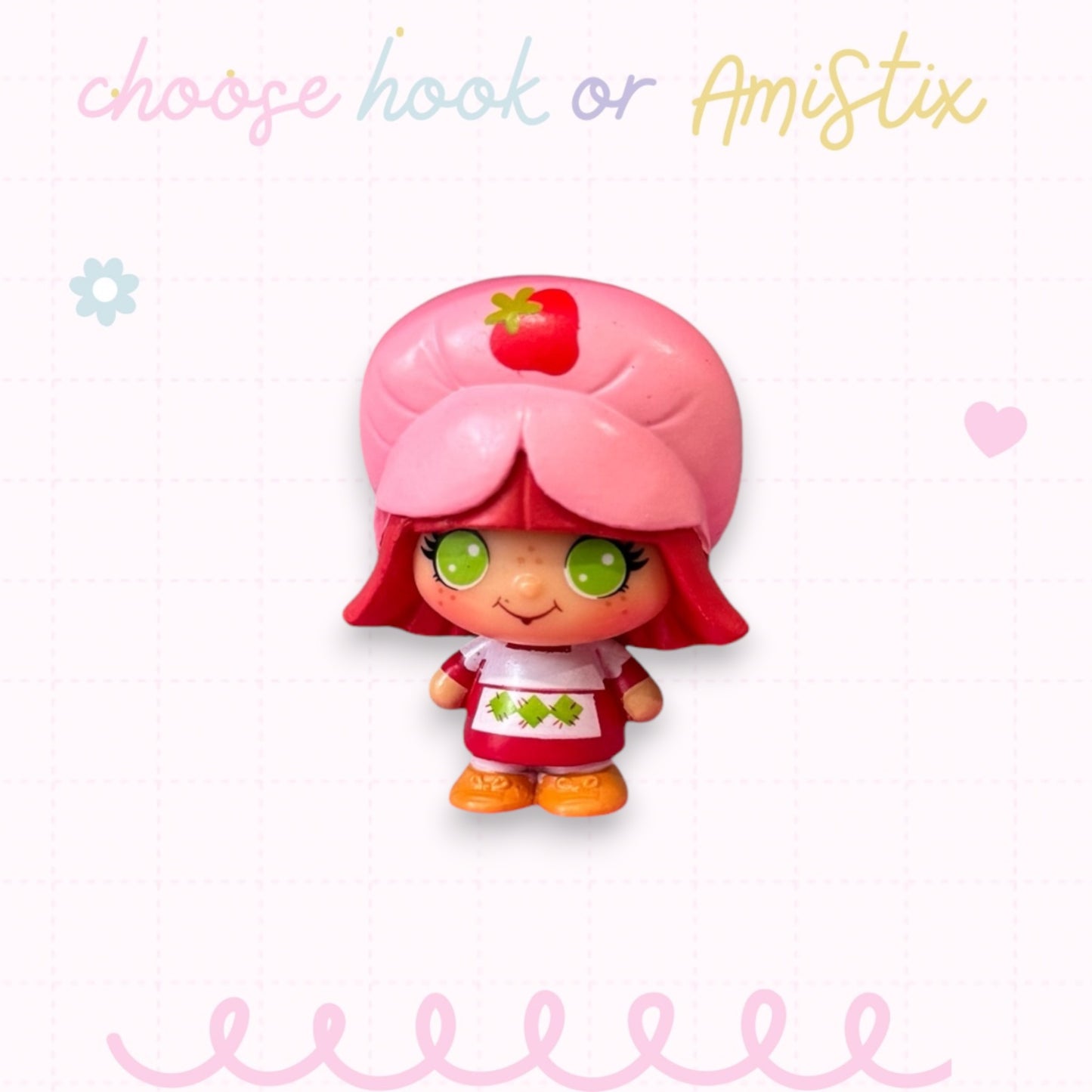 Choose Beaded Crochet Hook and/Or AmiStixTM - Made with Strawberry Short Cheebee!