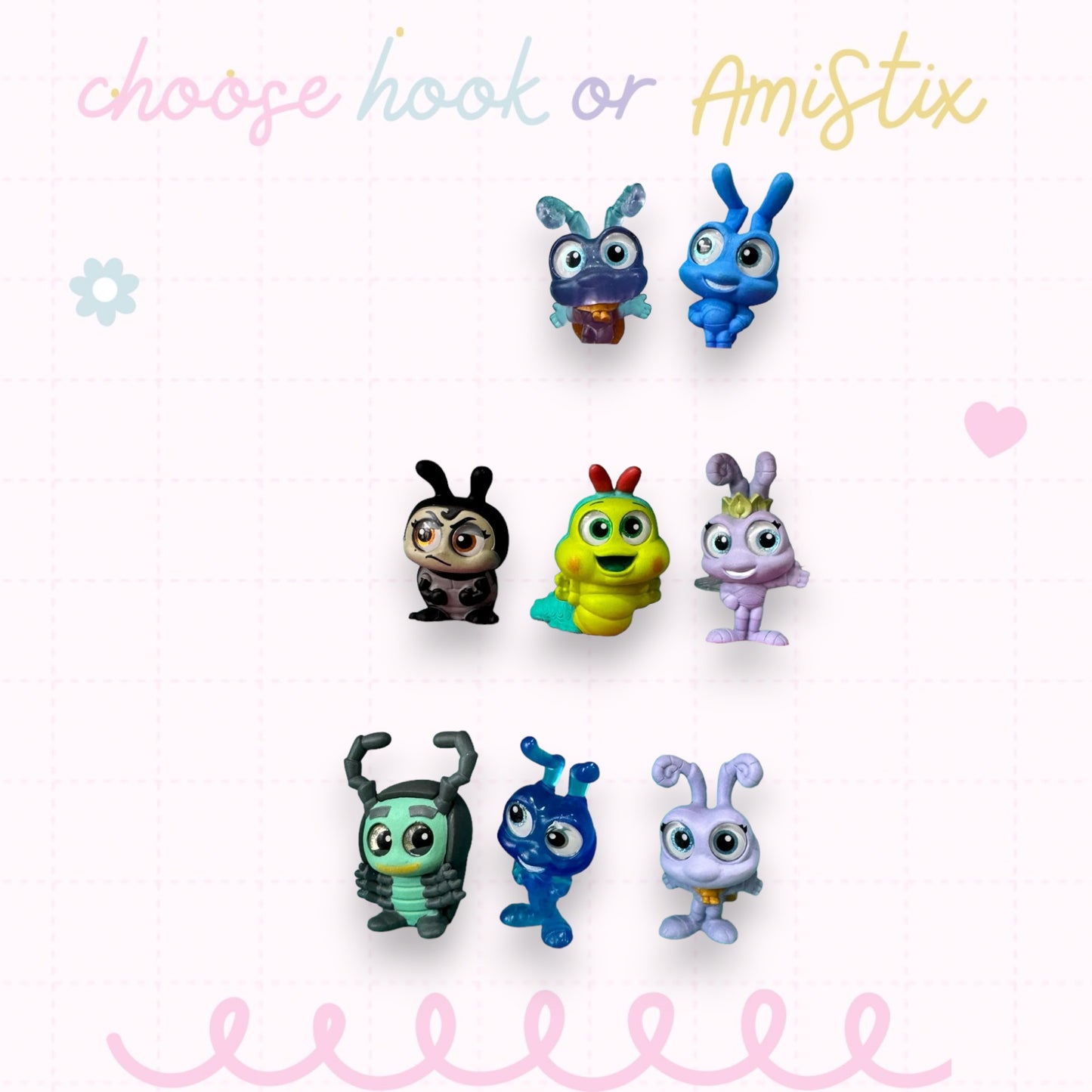 Choose Beaded Crochet Hook and/Or AmiStixTM - Made with Bugs Life Disney Doorables