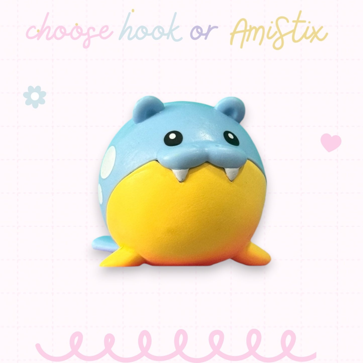 Choose Beaded Crochet Hook and/Or AmiStixTM - Pokemon Spheal Battle Figure