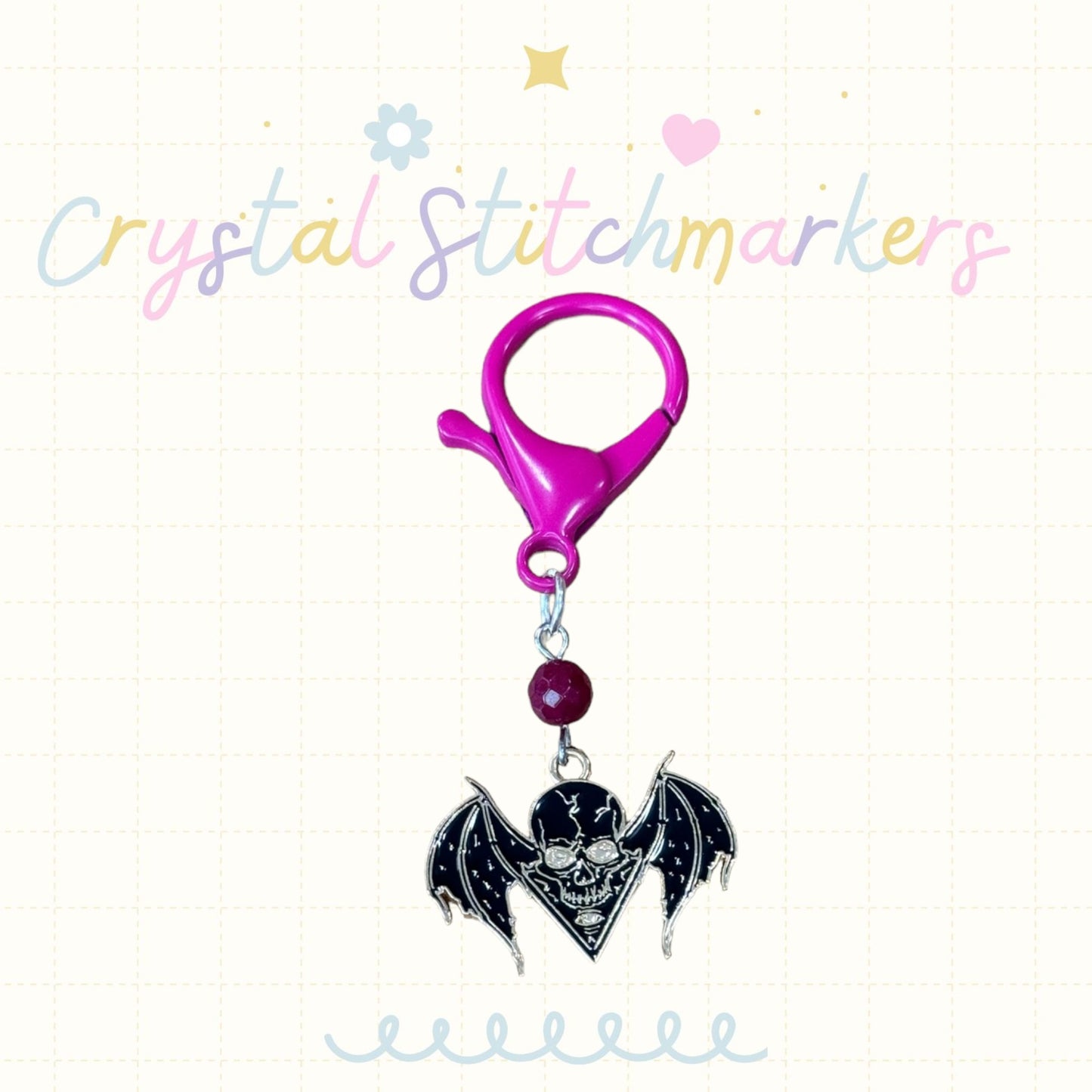 Cherry Garnet Halloween Theme Stitch Markers