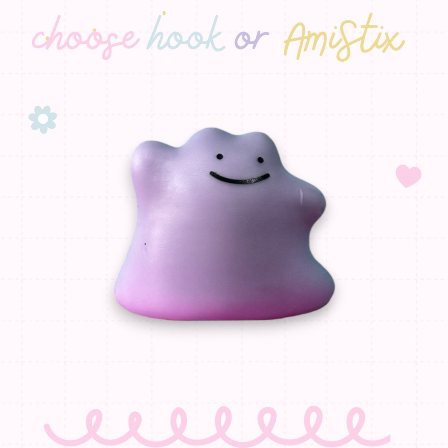 Choose Beaded Crochet Hook and/Or AmiStixTM - Pokemon Ditto Battle Figure