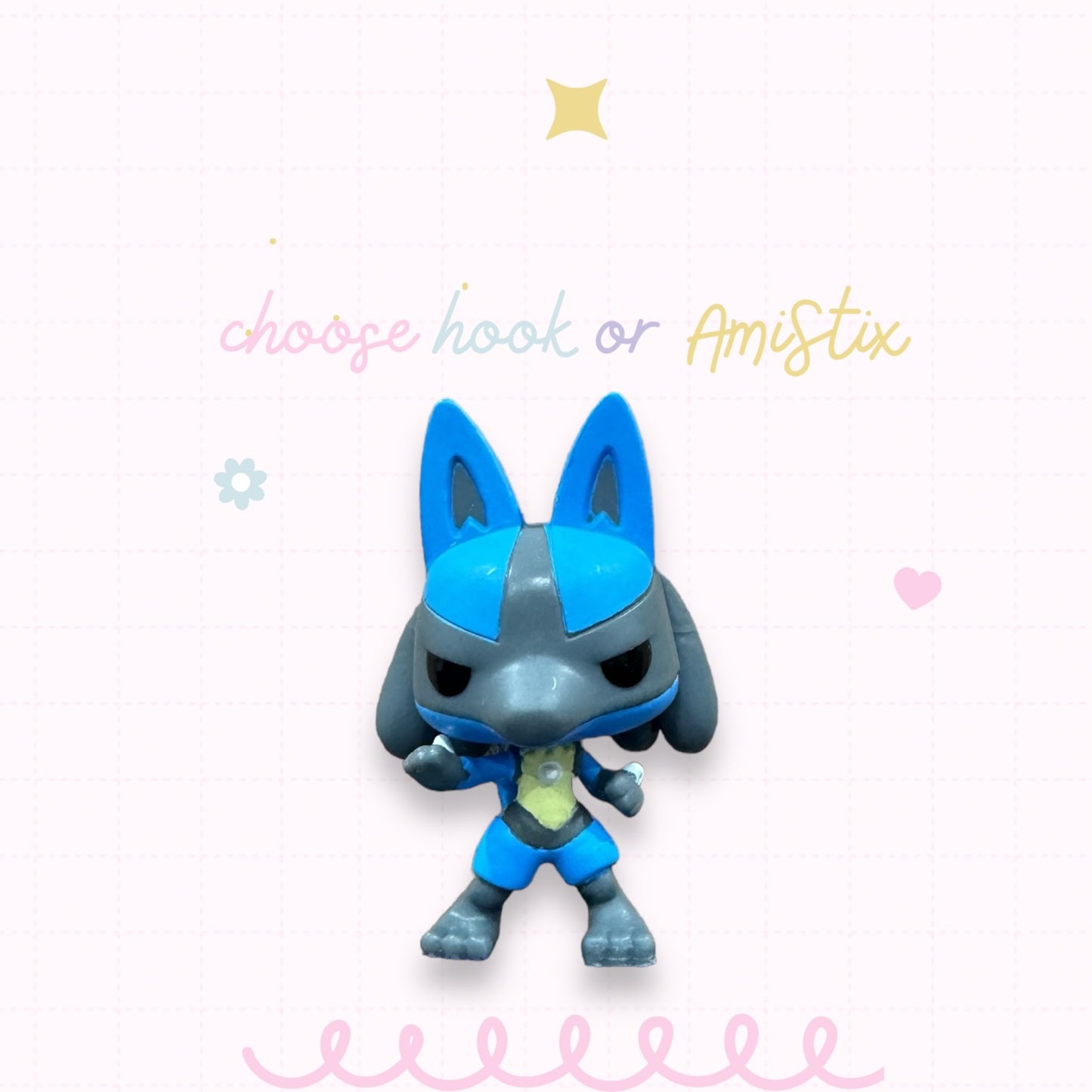 Choose Beaded Crochet Hook and/Or AmiStixTM - Lucario Funko Pocket Pop