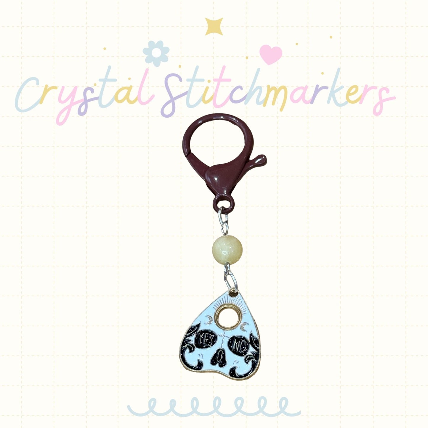 Honey Calcite Jasper Halloween Theme Stitch Markers