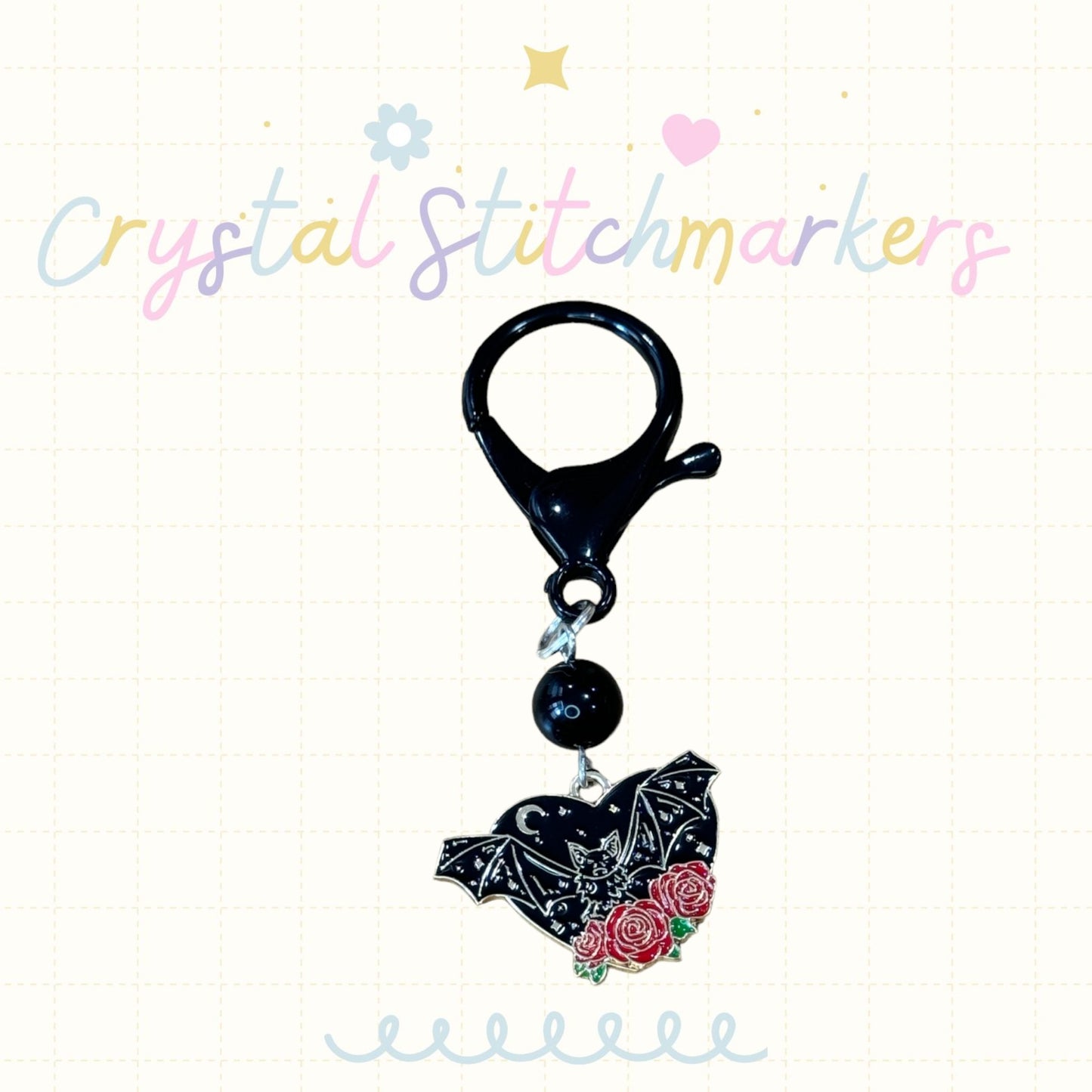 Black Onyx Halloween Theme Stitch Markers
