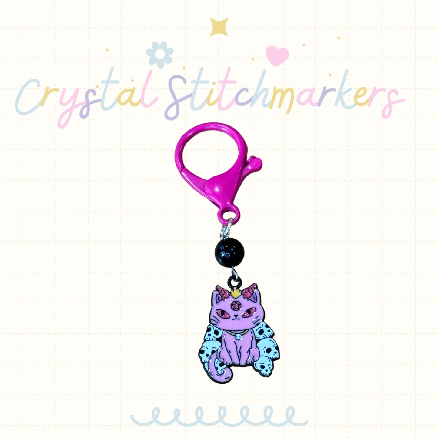 Black Onyx Halloween Theme Stitch Markers