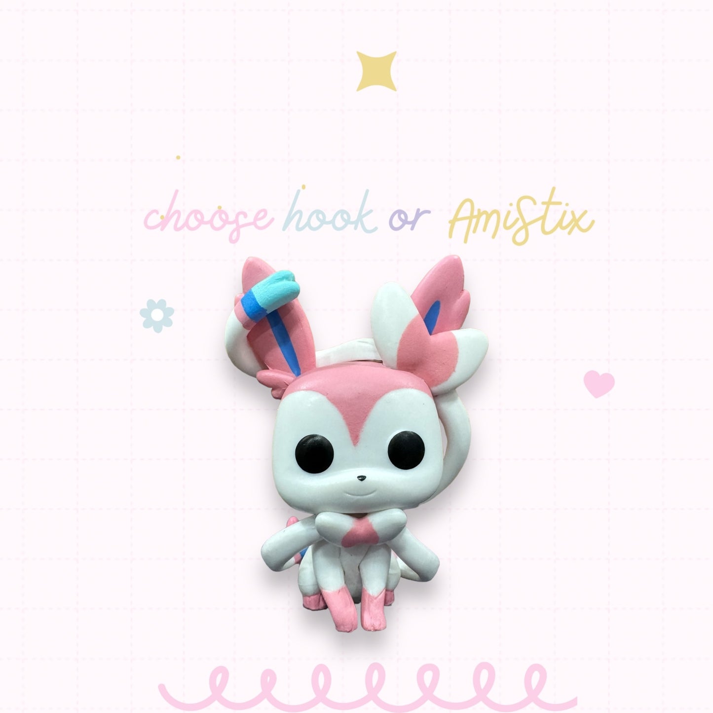 Choose Beaded Crochet Hook and/Or AmiStixTM - Pokemon Sylveon Funko Pocket Pop