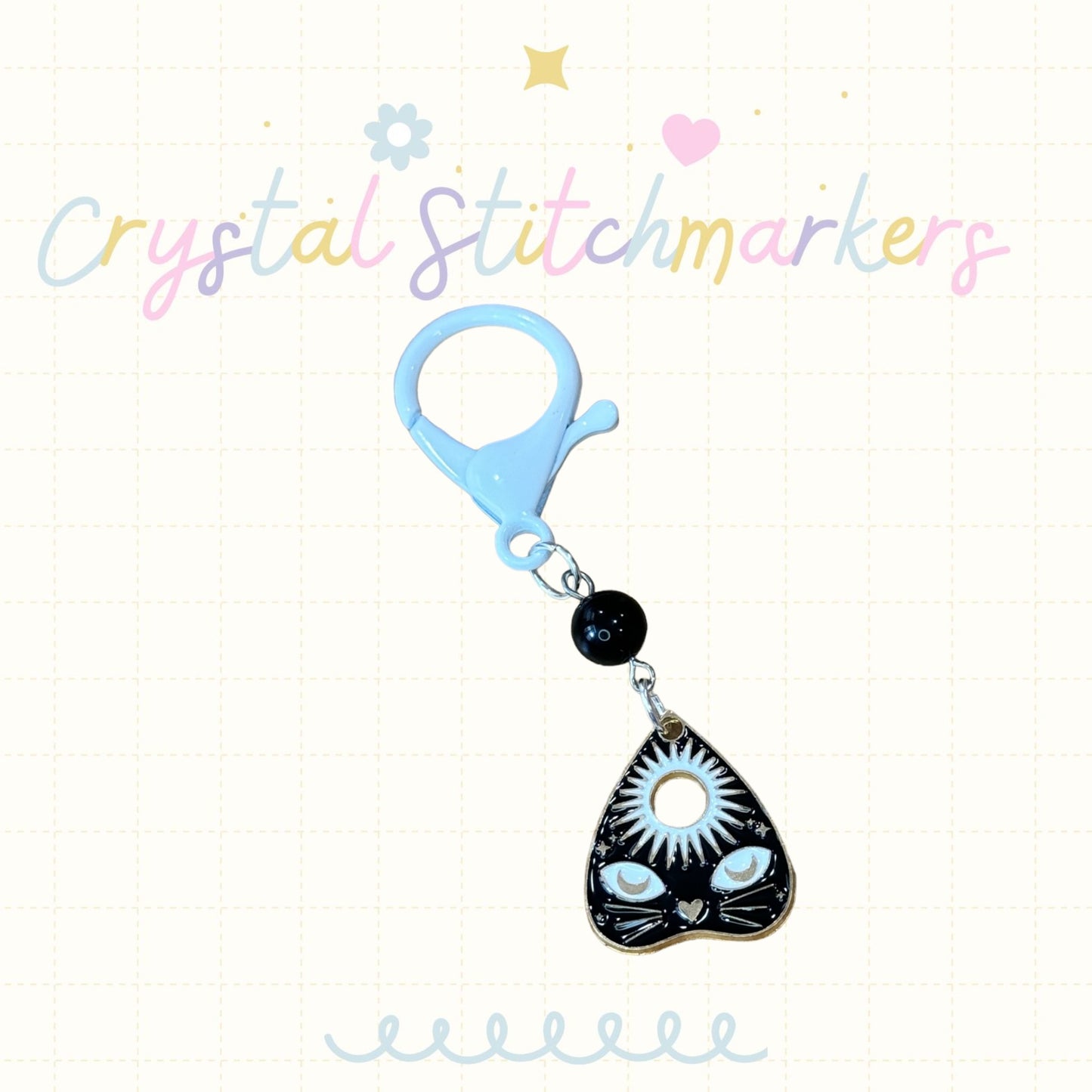 Black Onyx Halloween Theme Stitch Markers