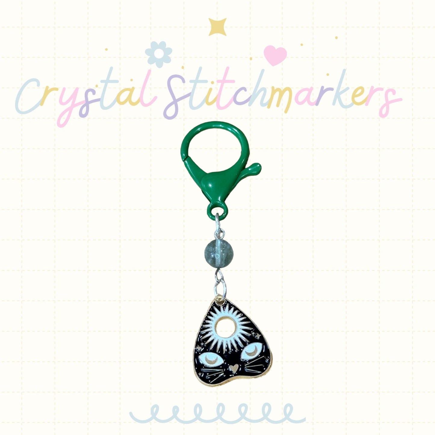 Fluorite Jasper Halloween Theme Stitch Markers