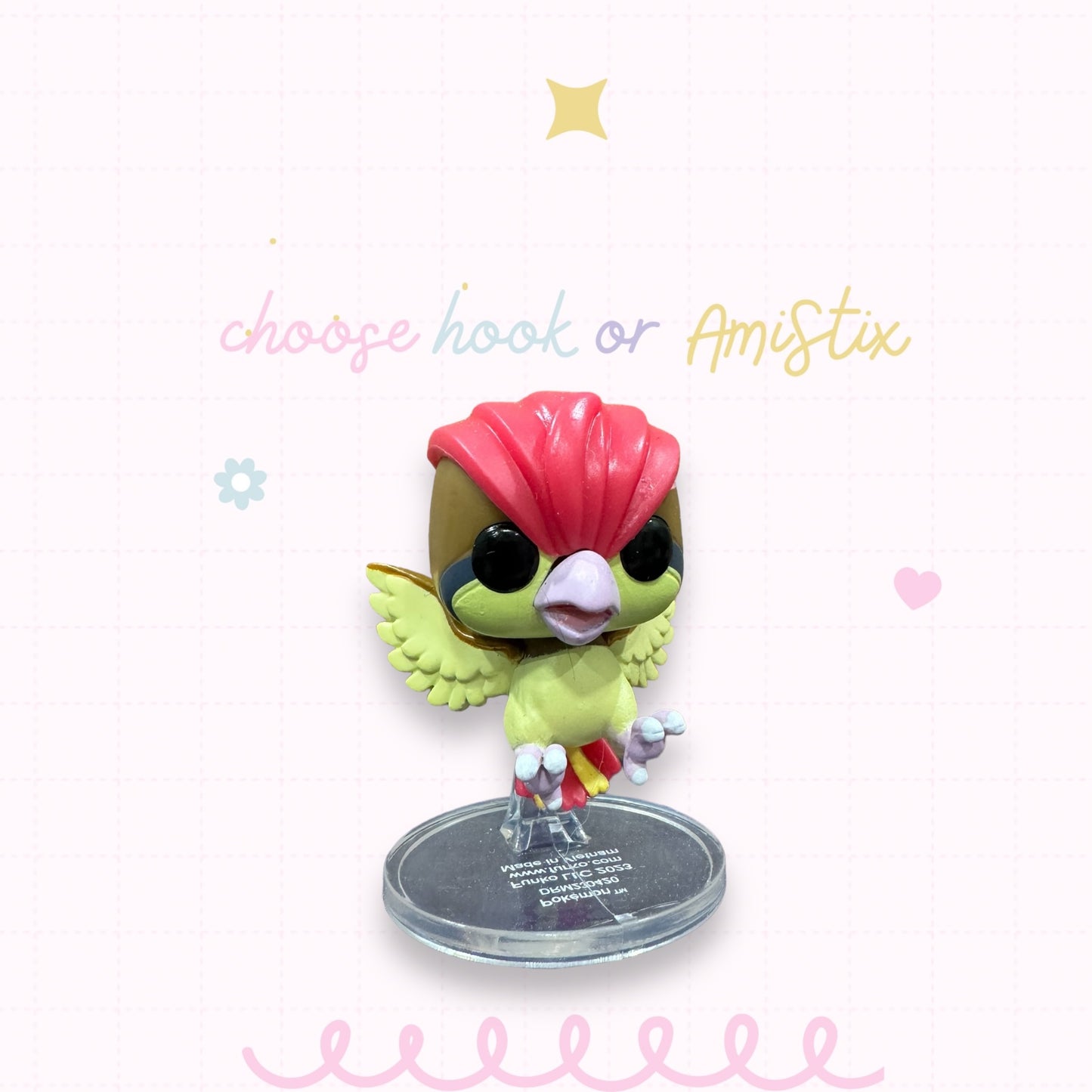 Choose Beaded Crochet Hook and/Or AmiStixTM - Pokemon Pidgeotto Funko Pocket Pop