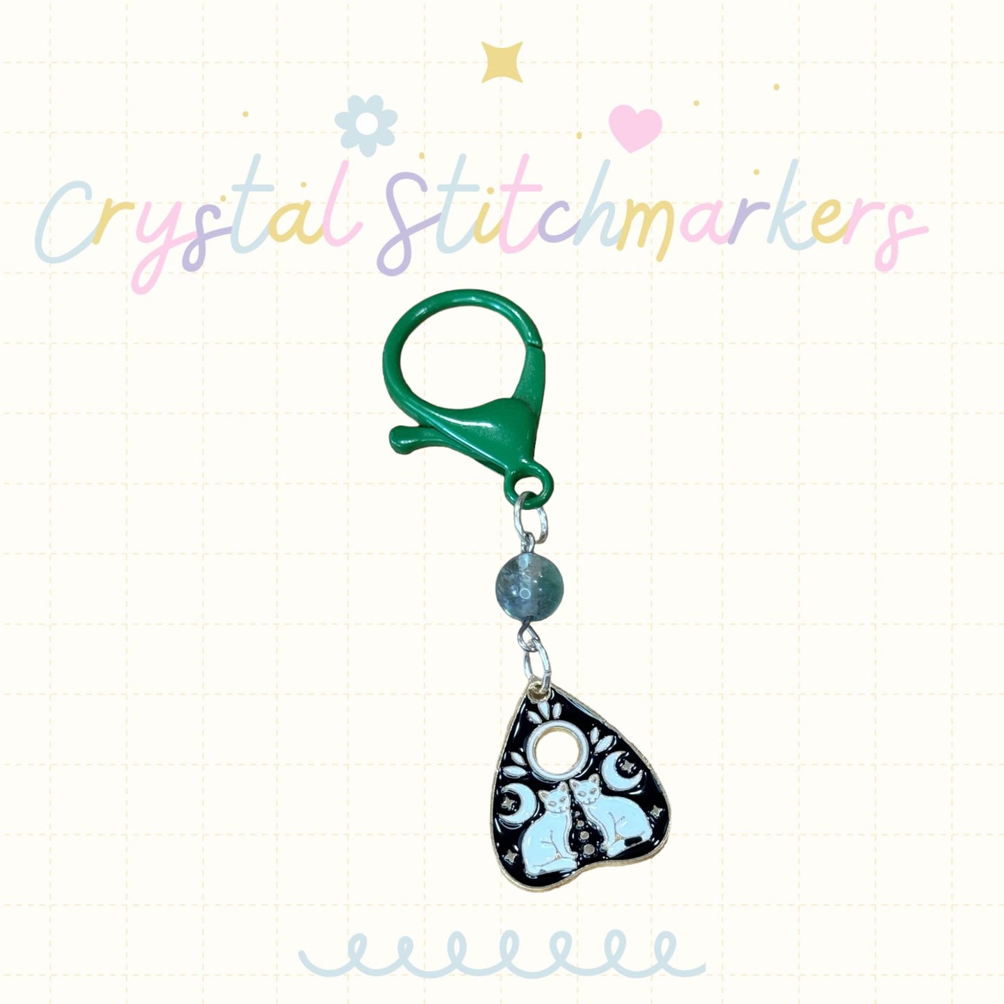 Fluorite Jasper Halloween Theme Stitch Markers