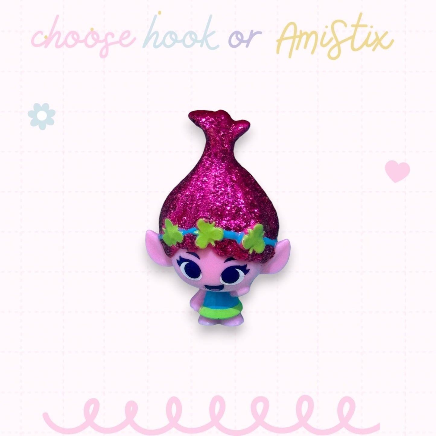 Choose Beaded Crochet Hook and/Or AmiStixTM - Made with Trolls Mineez by Dreamworks Mystery